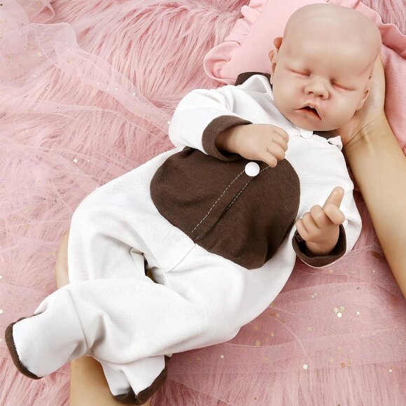 🆕 18 inch Full Silicone Baby Doll Lia Reborn Real Babies Doll with Closed Eyes - Picture 2 of 6